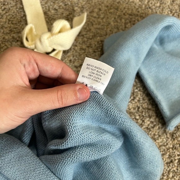 Lovers + Friends' Mercer Sweater Dusty Blue Tie Long Sleeve Wool Mix Size Small - Picture 9 of 12